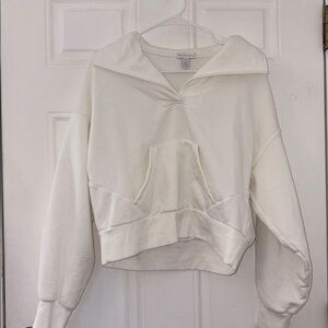 Beyond Yoga LuxeFleece Street Smart Pullover sz XS WHITE